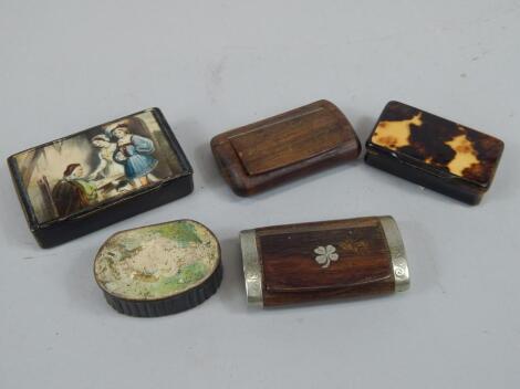 Five snuff boxes