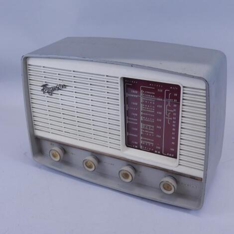 A Ferguson silver Bakelite radio