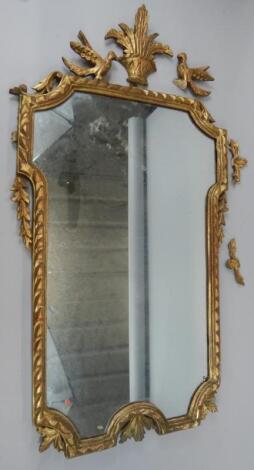 A giltwood and gesso rectangular wall mirror