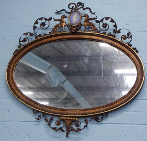 A 19thC gilt gesso wall mirror