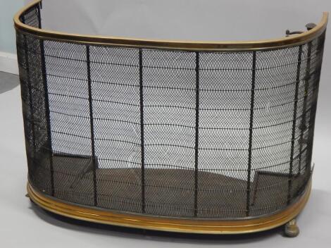 A 19thC brass and mesh nursery guard