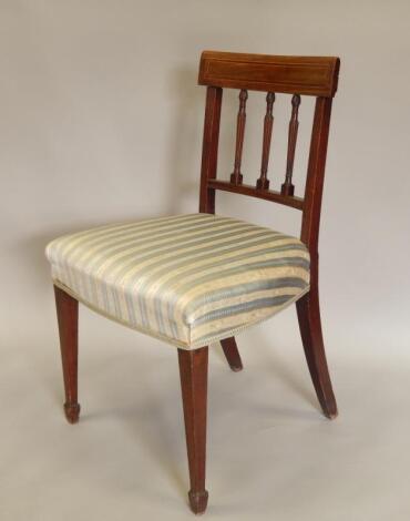 A 19thC mahogany and cross banded dining chair