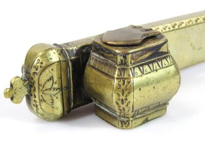 A 19thC Middle Eastern brass travelling scribe set - 2