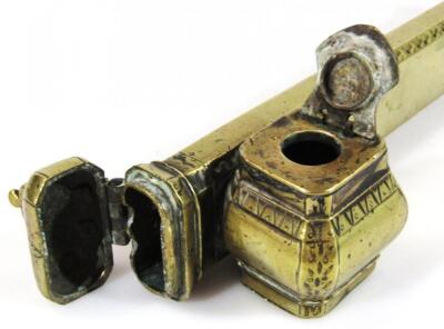 A 19thC Middle Eastern brass travelling scribe set - 3