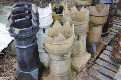 Six various terracotta chimney pots