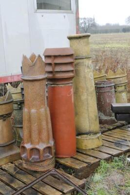 Three various terracotta chimney pots