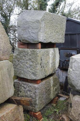 Three sections of granite