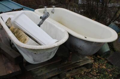 Two cast iron baths