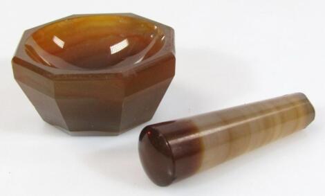 An agate pestle and mortar