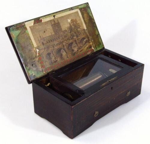 A 19thC cylinder music box