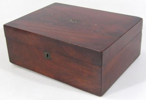 A 19thC flame mahogany jewellery box