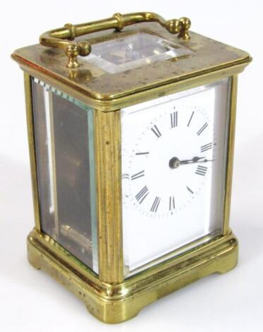 An early 20thC brass carriage clock