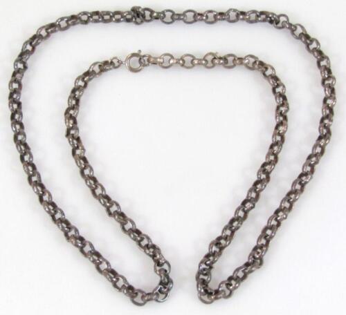 A heavy metal link watch chain