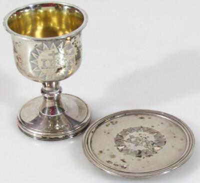 A Victorian silver travelling communion set