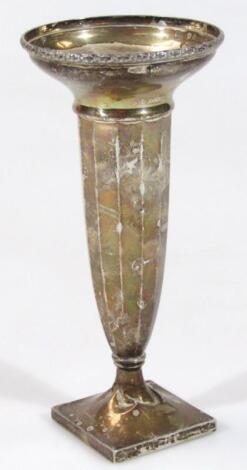 A George V silver stem vase