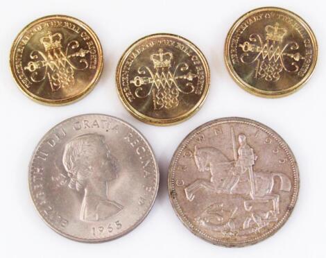 Three 1989 £2 coins