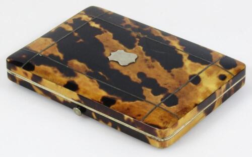 A Victorian tortoiseshell card case