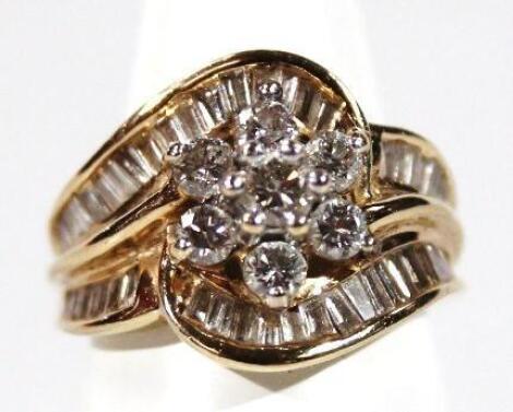 A diamond set cluster ring