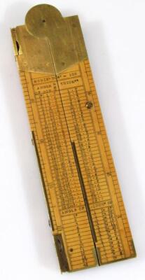 A late 19thC boxwood and brass folding inclinometer - 2