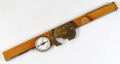 A late 19thC boxwood and brass folding inclinometer - 3