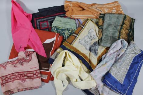 Various silk scarves