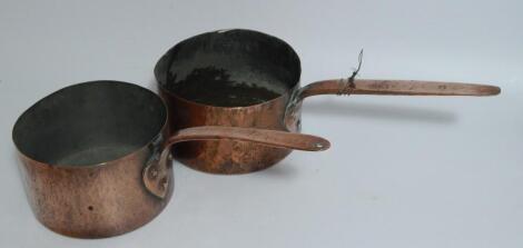 Two 18thC/19thC copper saucepans