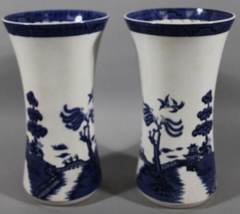 A pair of Royal Doulton Booths Real Old Willow vases