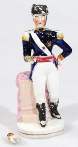 A 19thC Staffordshire pottery figure of The Duke Of Wellington