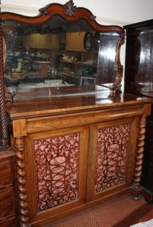 A Victorian rosewood mirror back chiffonier