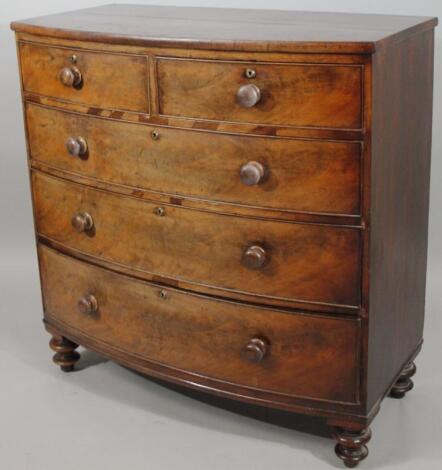 A Victorian mahogany bow front chest