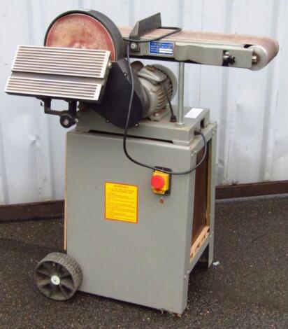 A freestanding electric belt sander