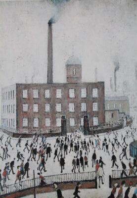 After Lowry. Figures before factory - 3