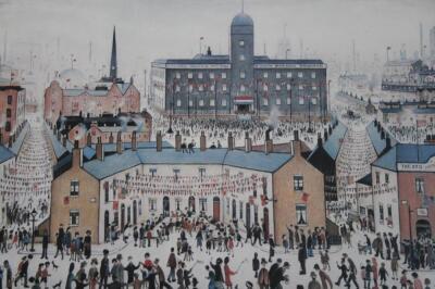 After Lowry. Manchester street scene with canal - 2