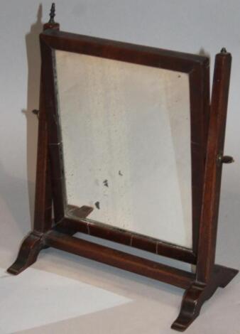 A late 19thC mahogany table mirror