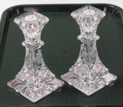 A pair of Waterford crystal candlesticks