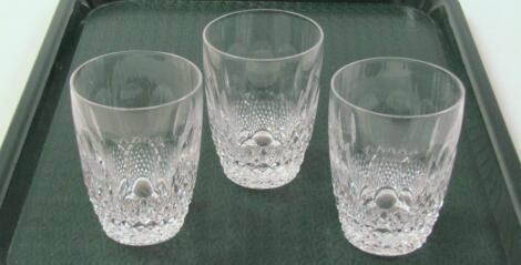 A set of three Waterford crystal whisky tumblers