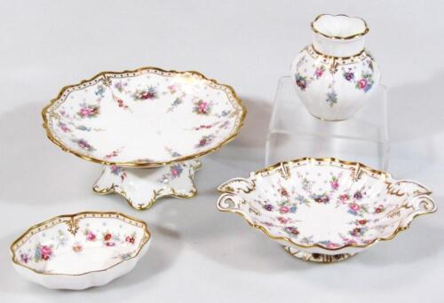 Various Royal Crown Derby Royal Antoinette pattern porcelain