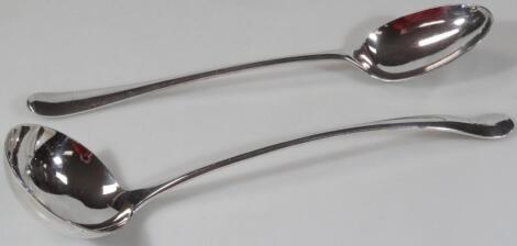 An early 20thC silver plated ladle