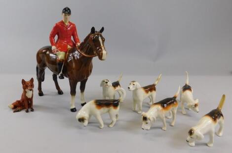 A Beswick ceramic hunting group