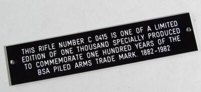 A BSA Piled Arms Centenary 1882 limited edition top loading air rifle - 9