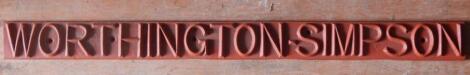 A cast iron Worthington's Simpson name plate