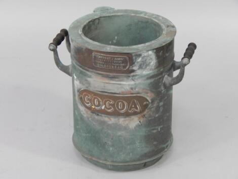 A Matthew J Hart Birmingham copper and tin cocoa vessel