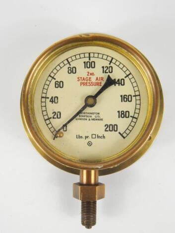 A modern Buddington Simpson Limited London & Newark Second Stage Air Pressure Gauge