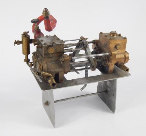 A metal cased stationary horizontal engine