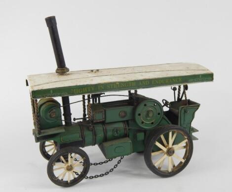 A scratch built Mamod style traction engine Mighty in Strength and Endurance