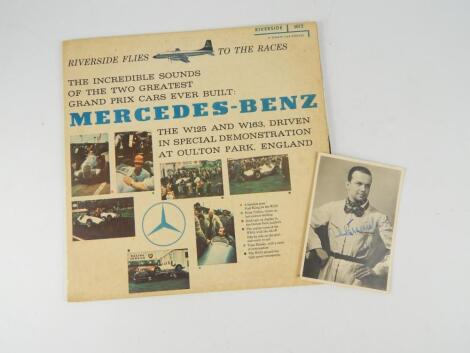 A photo card of and signed by Rudolf Caracciola