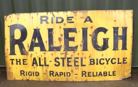 A Raleigh enamel sign