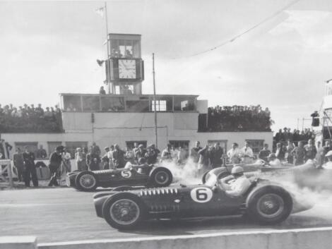 A framed photographic print of the V16 BRM's