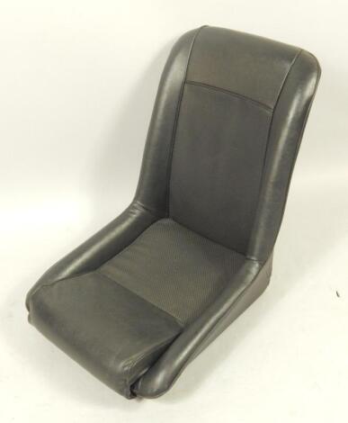 A black leather car seat.