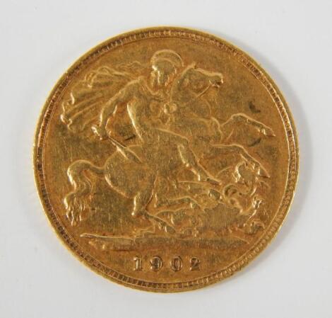 An Edward VII gold half sovereign